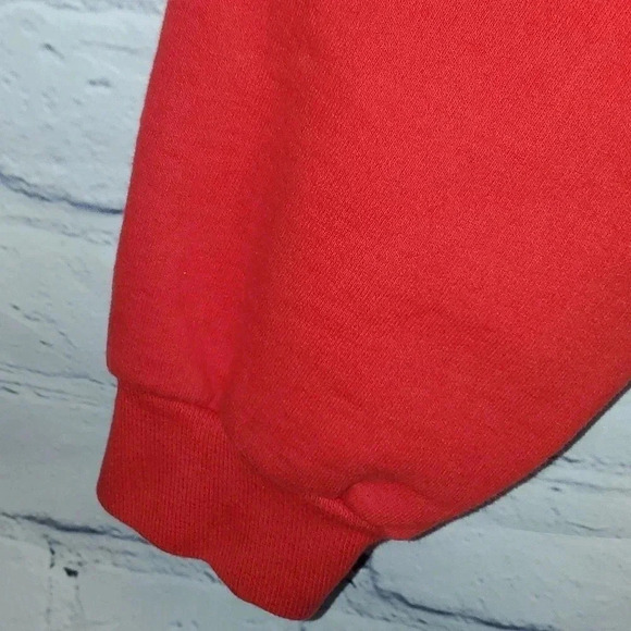 Vtg Hanes Comfort Blend Red Cat Tree Snowman Christmas Sweatshirt Size XL - Picture 9 of 11